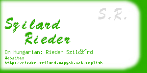 szilard rieder business card